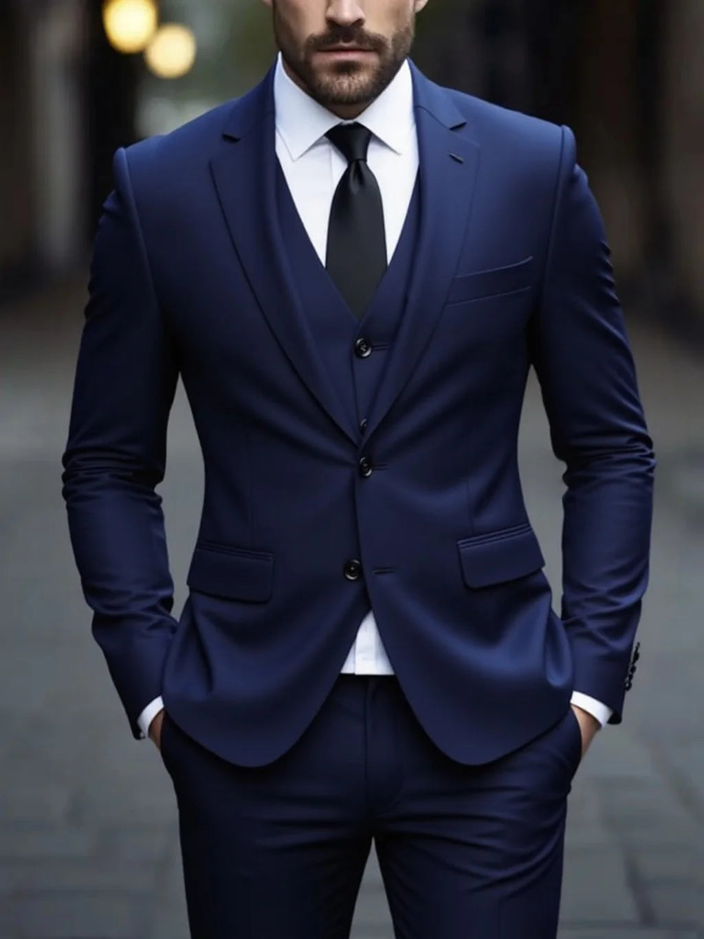 Men's Three-Piece White Suit