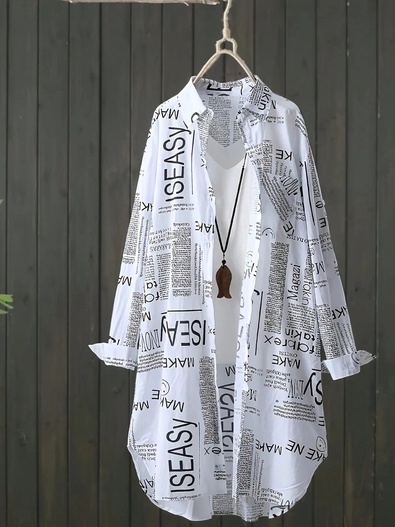 Plus Size Korean Letter Print Shirt Women