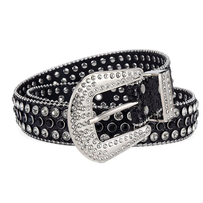 Men's Jeans Rhinestone Large Size Belt Women's