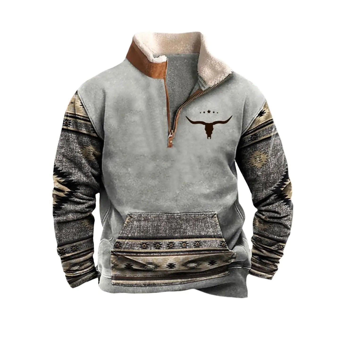 Cowboy Sweatshirt Vintage Western Aztec Sweatshirt Casual