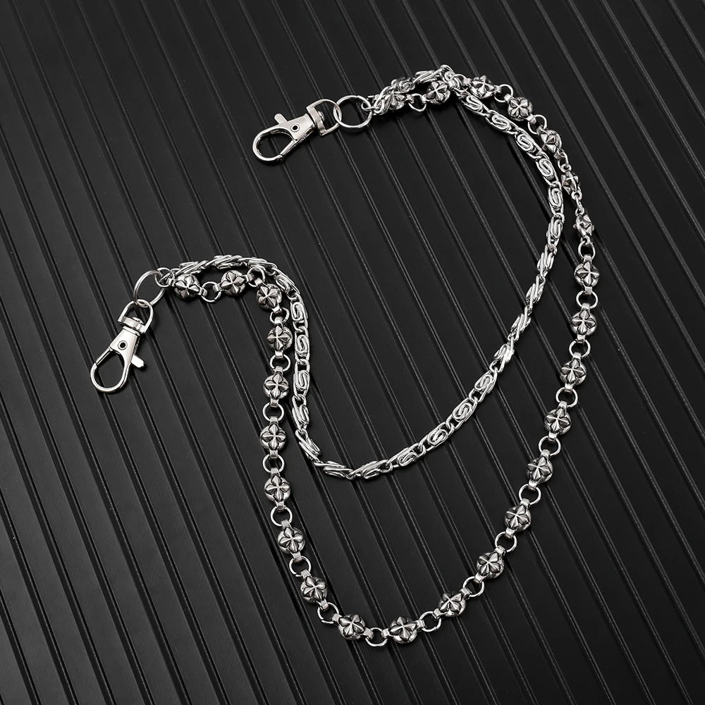 Street Hip-Hop Denim Chain, Punk-Style Double-Layer