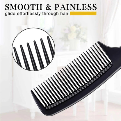 4 Pieces Combs for Women and Man, Premium Black Carbon Fiber Hair Comb Set for Teasing and Parting, Combs for Hair Stylists.