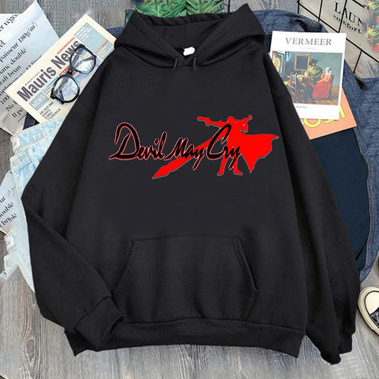 Devil May Cry Hoodie Patterned Kawaii Unisex Fashion Casual Female Sweatshirts Trendy Y2K Autumn Winter Aesthetic Tracksuit Tops