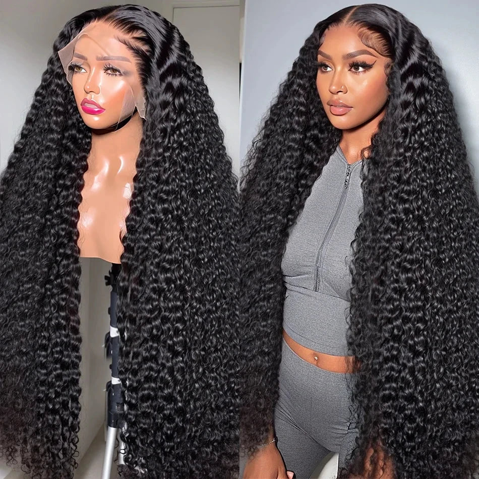 Deep Wave Frontal Wig Hd Lace Wigs On Clearance Sale 13x4 13x6 Water Wave Curly Human Hair Wig 30 Inch Lace Front Wig Human Hair