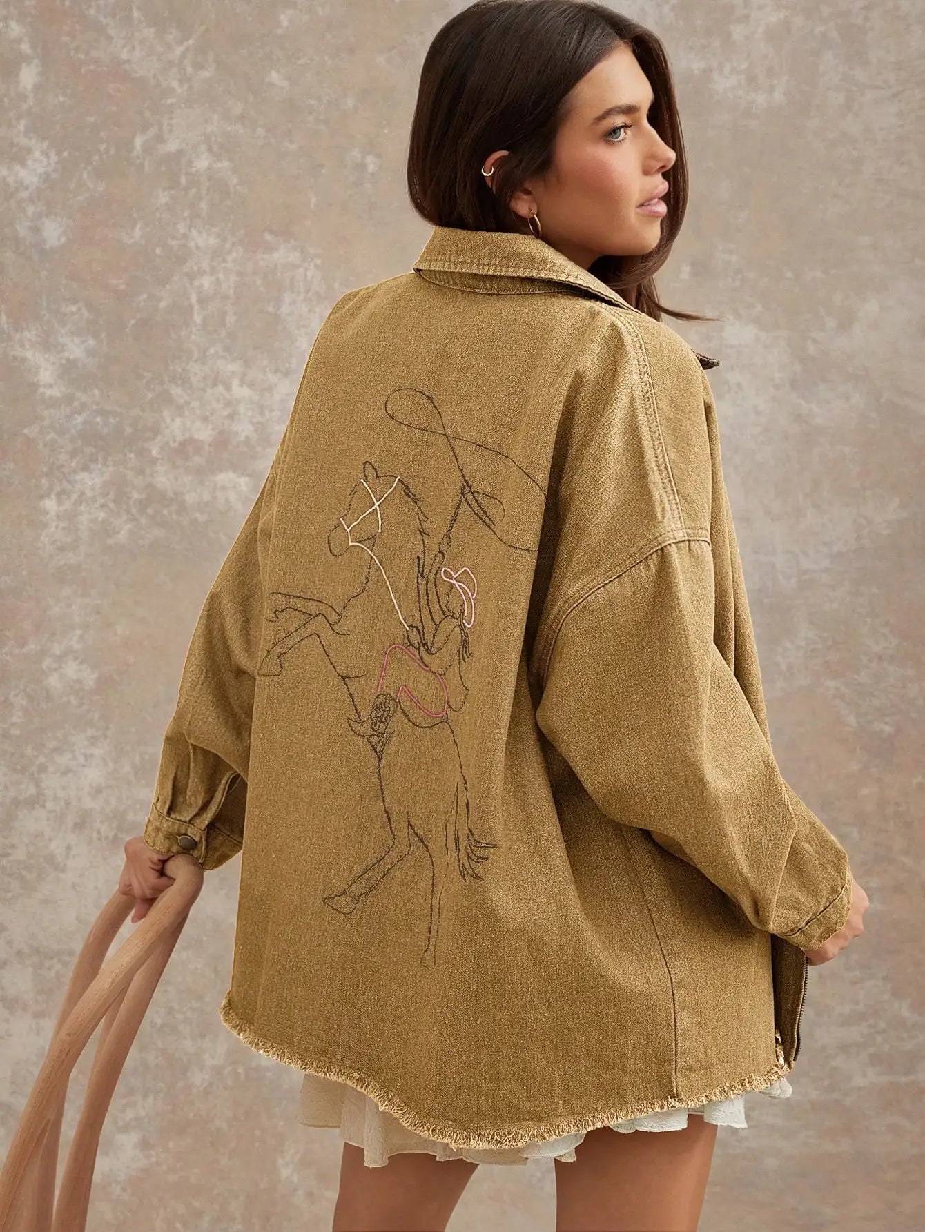 Western Cowgirl Embroidered Denim Jacket for Women
