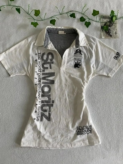 Y2k Crop Top Punk Graphic T-shirts Street Hot Girl
