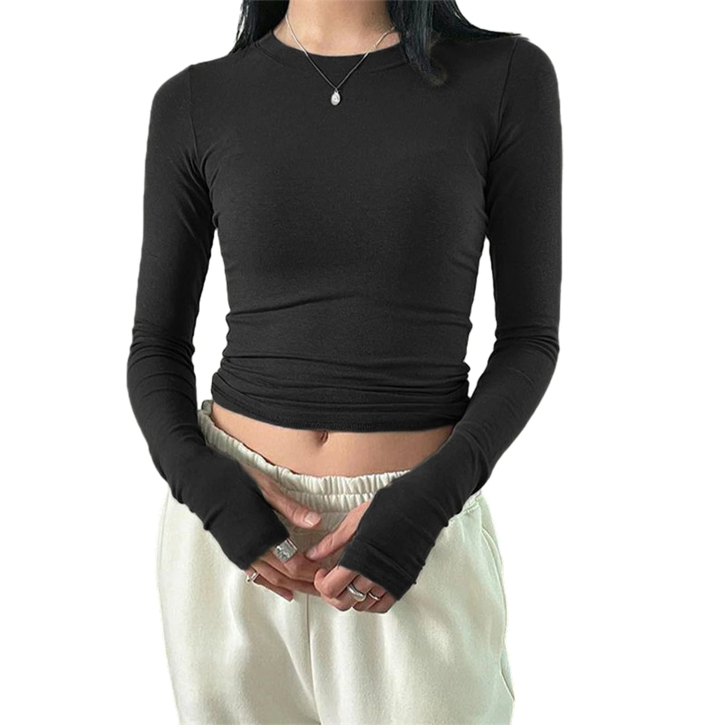 Women Casual Thumb Hole Shirt