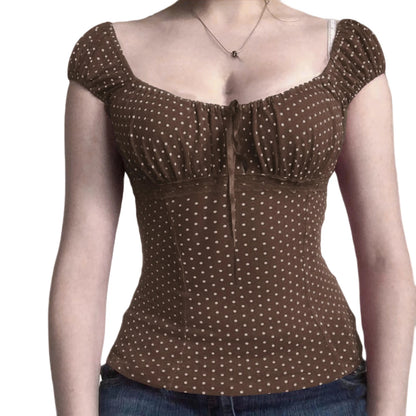 Women s Short Sleeve T-Shirts with Polka Dot