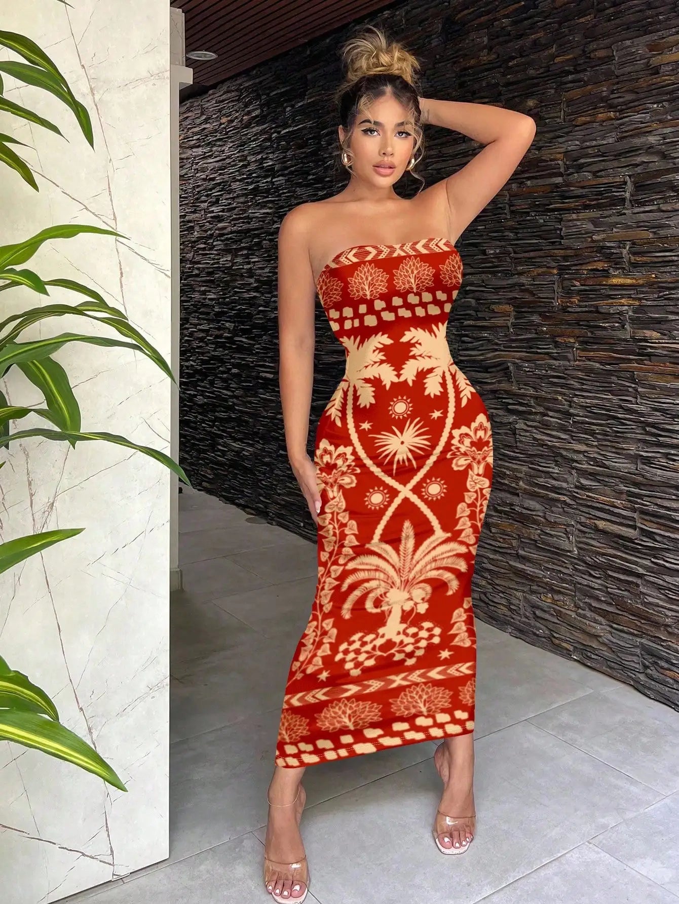 Bohemian Floral Print Maxi Beach Casual Dress