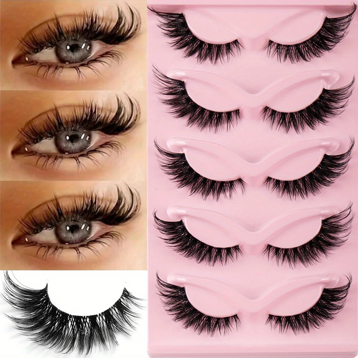 3Boxes(15Pairs) Cat Eye Lashes Fake Eyelashes