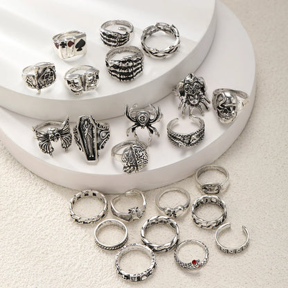 New 23Pcs/Set Gothic Skeleton Unisex Ring Set