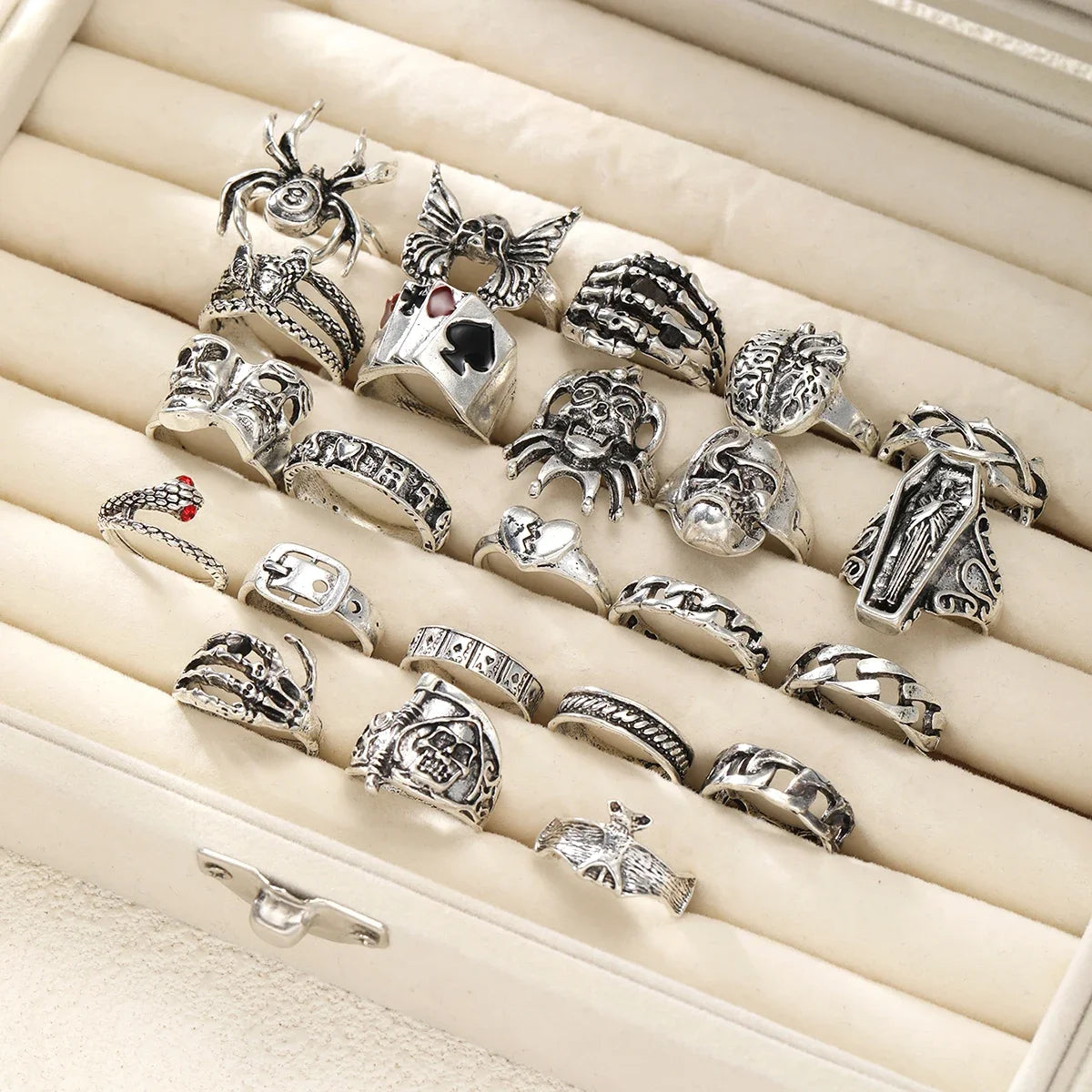 New 23Pcs/Set Gothic Skeleton Unisex Ring Set