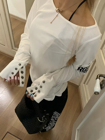 American Retro Print T-shirt Women