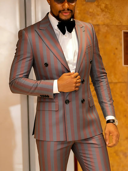 Men's  Two-Piece Double   Breasted Suit Jacket,