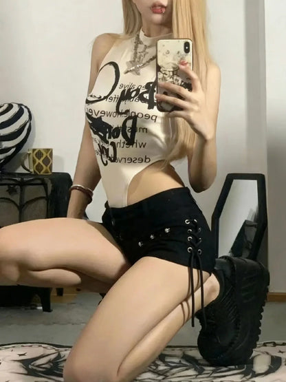 Shorts Women Skinny Creativity Lace-up