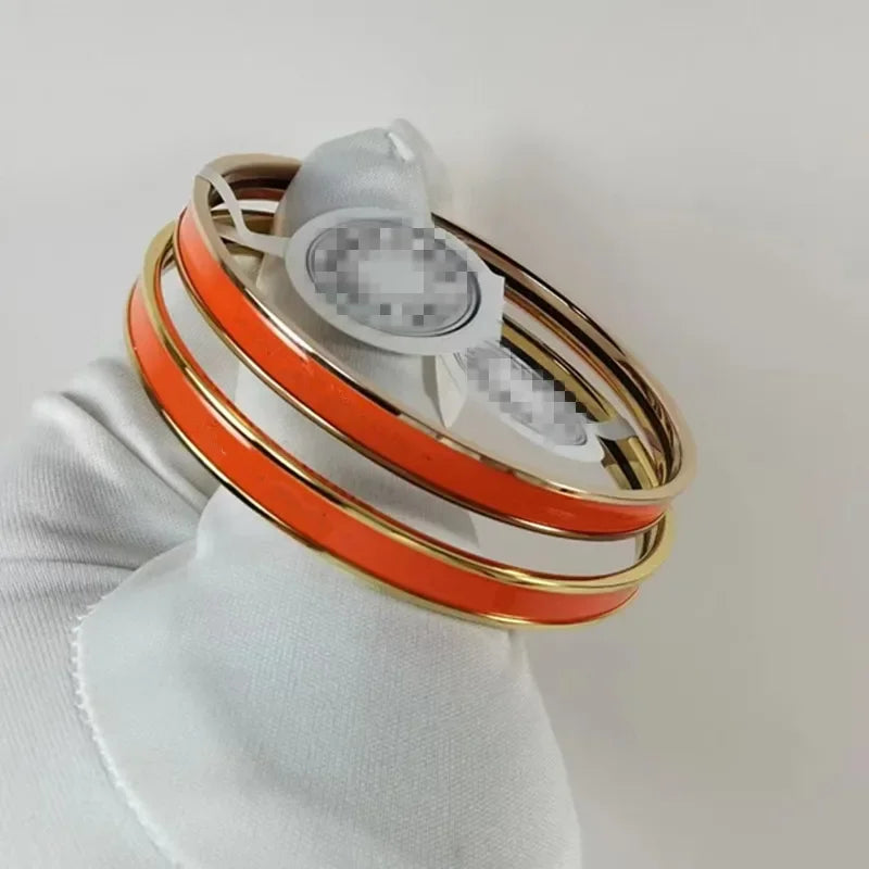 Colorful Enamel Letter Bracelet Closed round Band