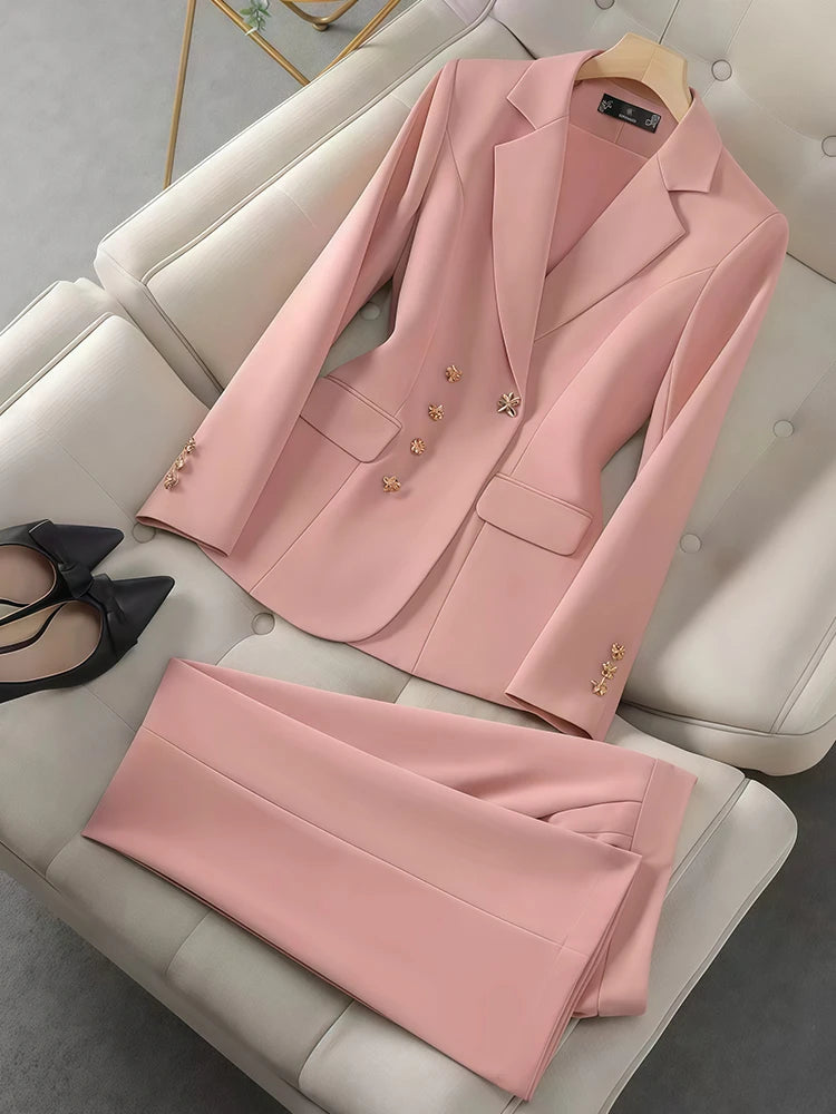 2Pcs Women's Suit Casual Pants Fashion