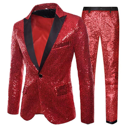 Men Long Sleeve Suit Jackets And Trousers