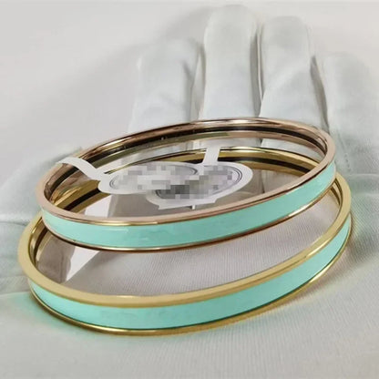 Colorful Enamel Letter Bracelet Closed round Band