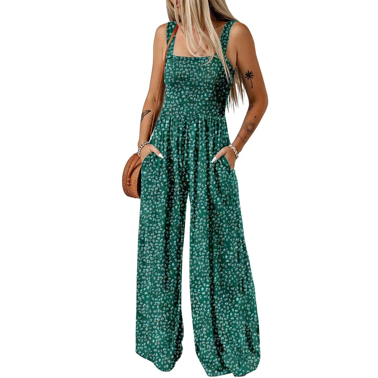Sleeveless Printed Jumpsuit Women