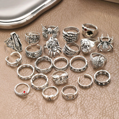 New 23Pcs/Set Gothic Skeleton Unisex Ring Set