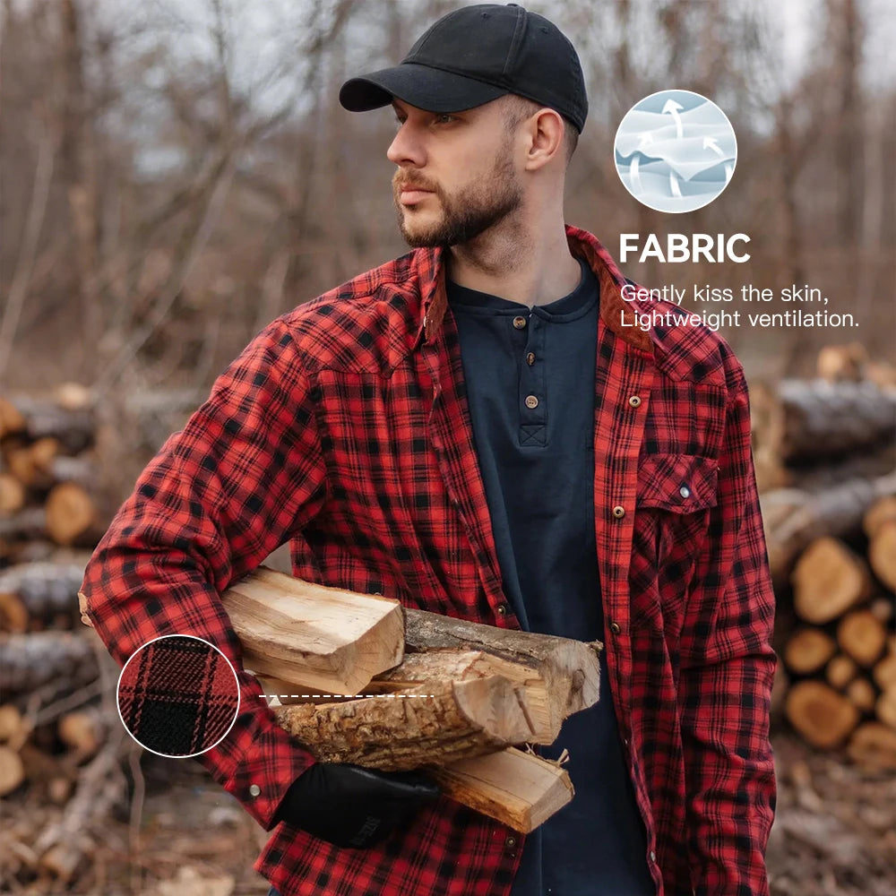 Plaid Checkered Brushed Casual Western Snap Shirt