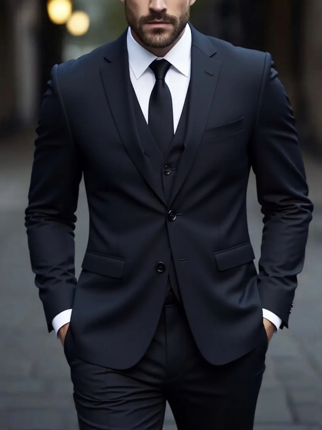 Men's Three-Piece White Suit