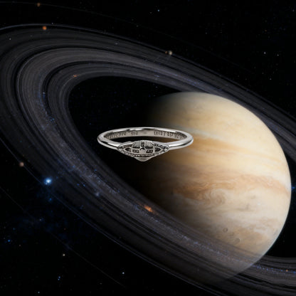 Round Diamond Bamboo Knot Saturn Ring