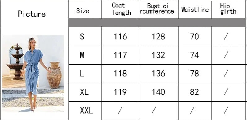 BWQ Denim Dress Women Short Sleeve