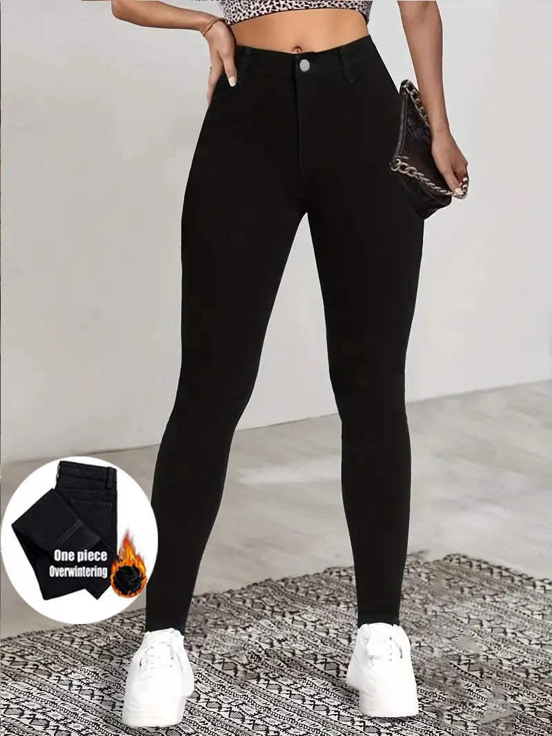 Women's High Waisted Basic Black Jeans