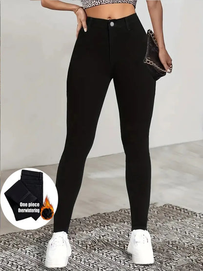 Women's High Waisted Basic Black Jeans