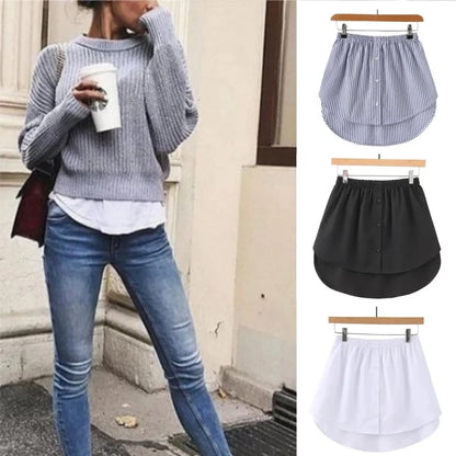 Women Girls Shirt Blouse Extender Adjustable Layering Faux Top