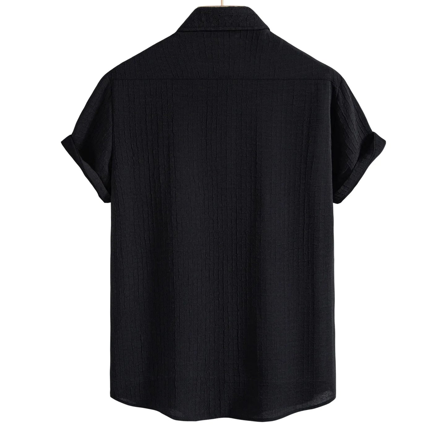 Men Casual Waffle Shirt Suit Two Piece Solid