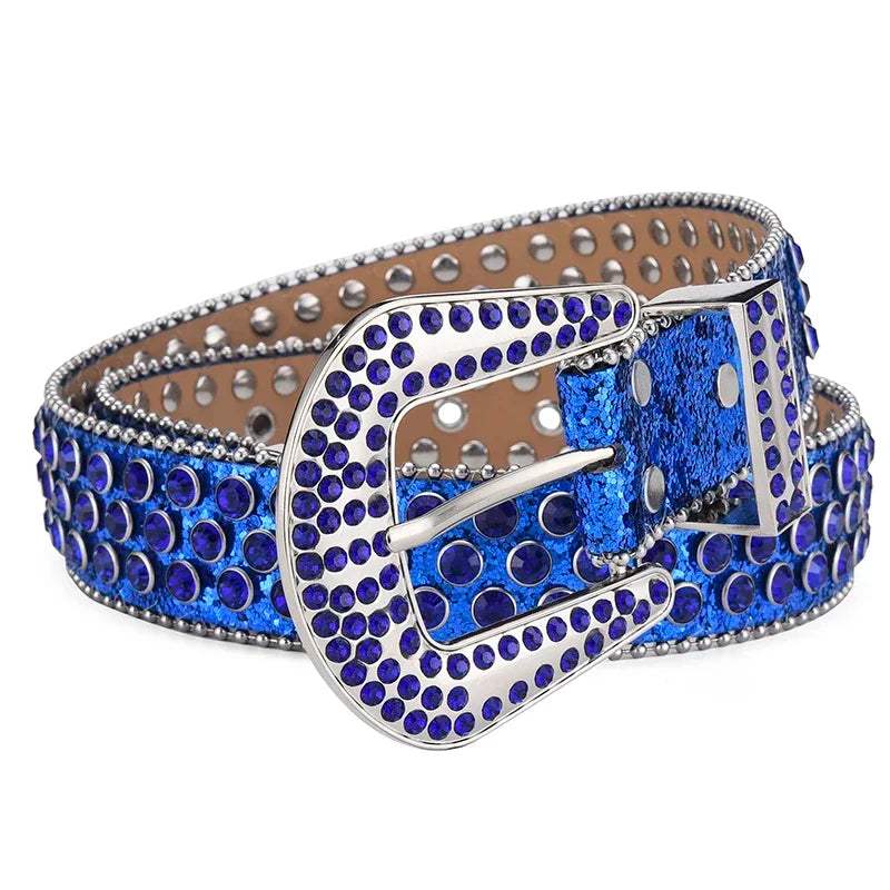 Men's Jeans Rhinestone Large Size Belt Women's