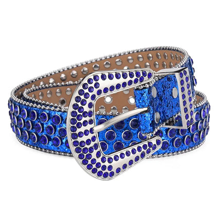 Men's Jeans Rhinestone Large Size Belt Women's